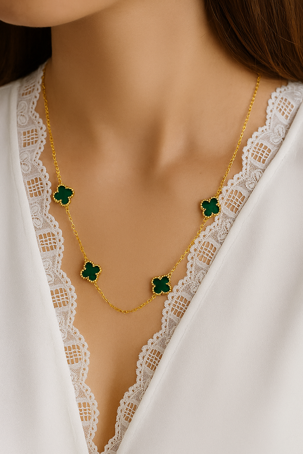 Gold Renk Baby Yonca Kolye