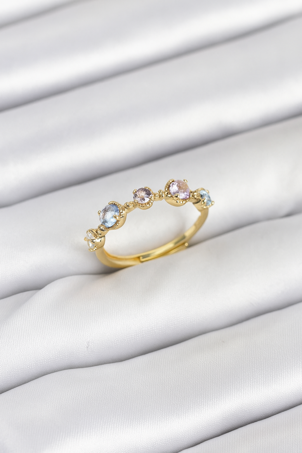 Pirinç Gold Renk Zirkon Taşlı Yüzük