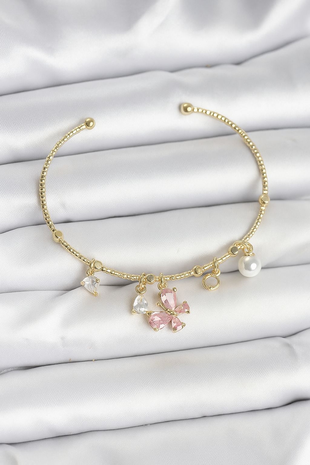 Pembe Kelebek Charm bileklik