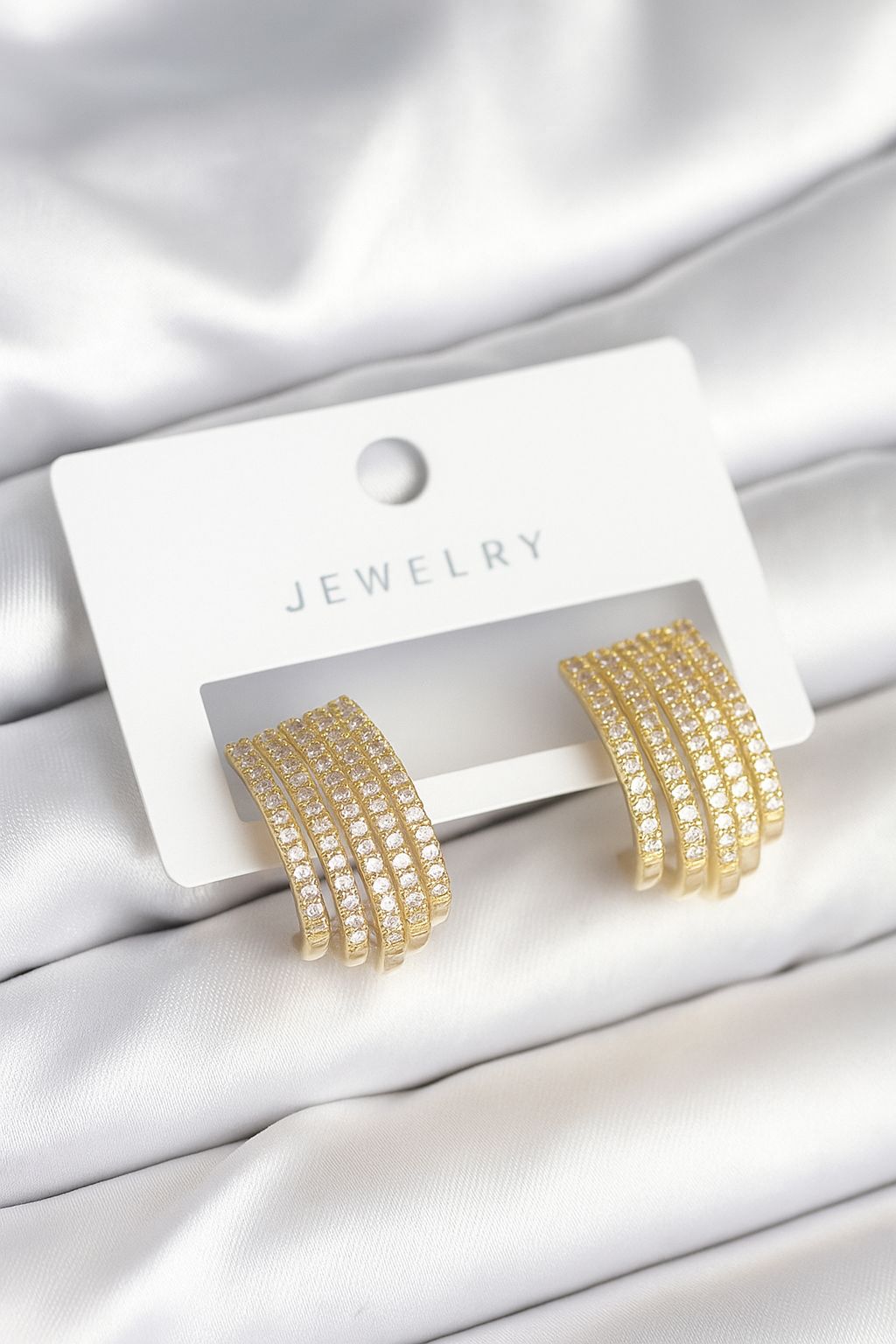 Zirkon Taşlı Şerit Küpe